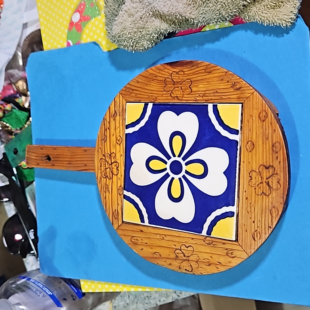 Mexican tile hot plate trivet